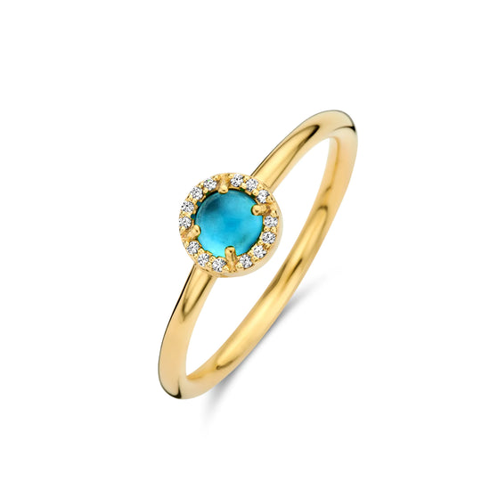 Fg. Euphoria ring Zirkonia blå agat  Spirit Icons