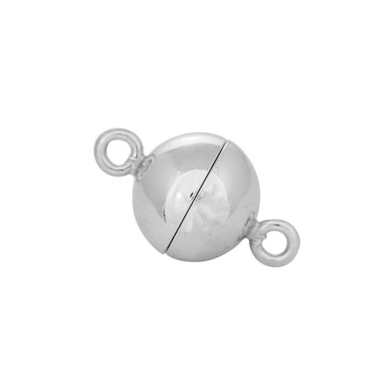 Rh. Sølv magnet perlelås 12mm blank