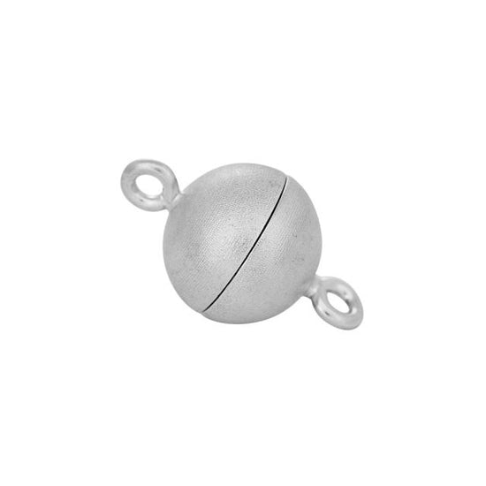 Rh. Sølv magnet perlelås 12mm mat