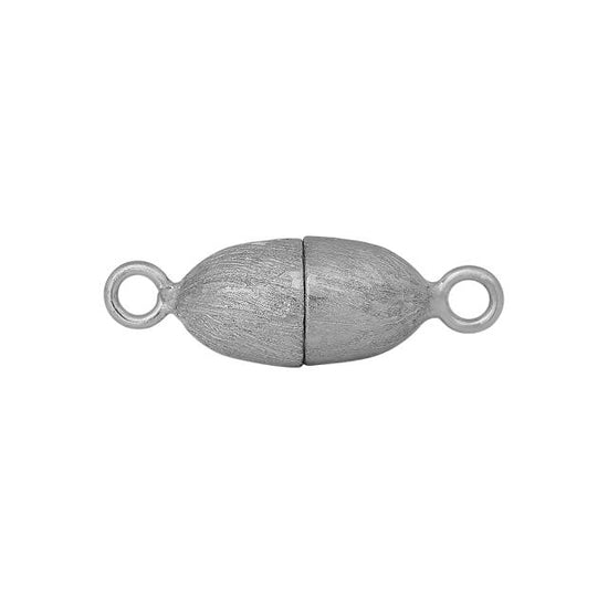 Magnet Perlelås Rhod. Sølv oval 6mm mat Siersbøl