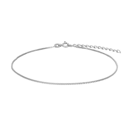 SUMMER Rh. sølv Ankelkæde venezia 23+4cm Nordahl Jewellery