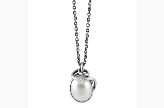 Collier Sølv antik Ox. Perle  - Rabinovich