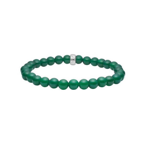Grøn agat 6mm armbånd 19cm - HEINZENDORFF