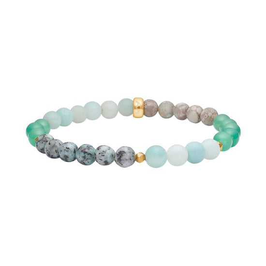 Grøn aventurin, jasper, amazonite armbånd 5mm armbånd 19cm HEINZENDORFF