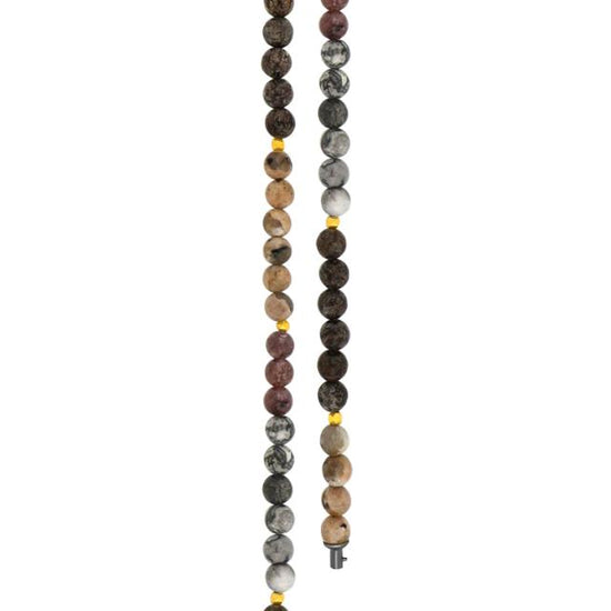 Jasper,spong quartz, snow flake jasper, forg. hematit 45cm 6mm
