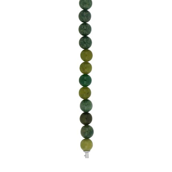 Grøn agat jade system-kæde ox. 10mm HEINZENDORFF
