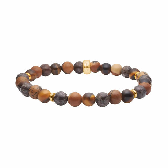 Tiger øje, jasper, hematit 6mm armbånd  - HEINZENDORFF
