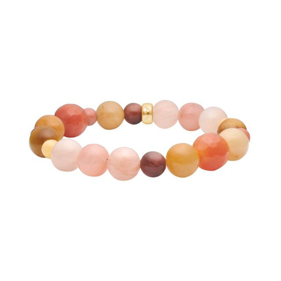 Aventurin, jade, agat, tiger øje 19cm armbånd HEINZENDORFF