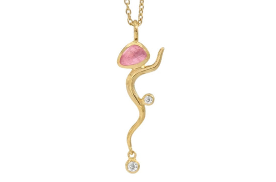 Fg. collier - pink topas, zirconia Rabinovich