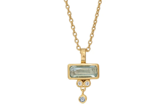 Forgyldt collier - aqua blue quartz, sky blue topaz and zirconia Rabinovich
