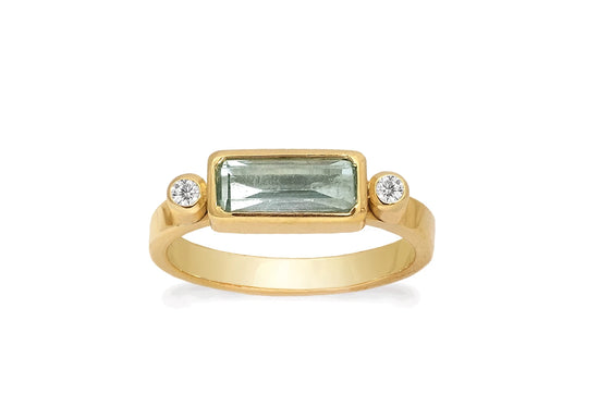 Petite Octagon Forgyldt ring Rabinovich