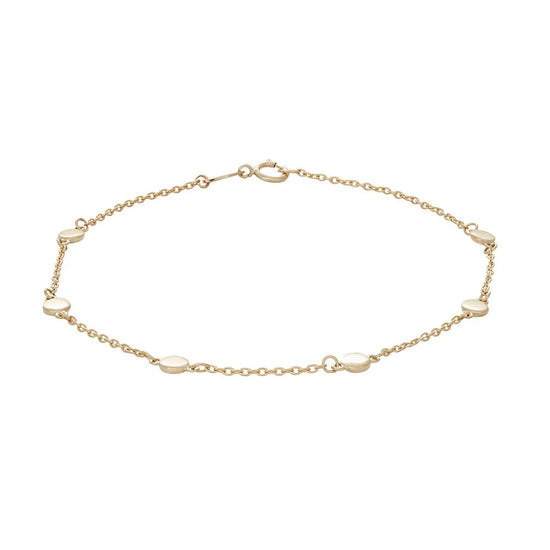 8kt. armbånd m/ 6 *4mm cirkler - Siersbøl