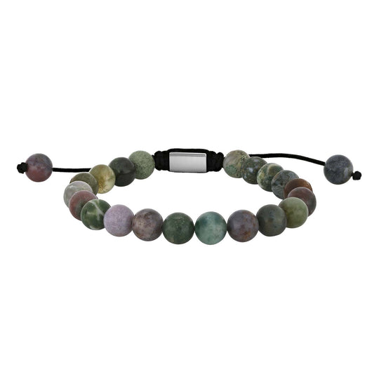 SON armbånd Indian agate stål 8mm 19-25cm