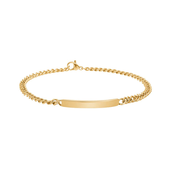 SON armbånd stål med plade IP gold Son of Noa