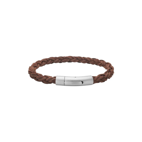 SON armbånd brun kalveskind rund flet 6mm