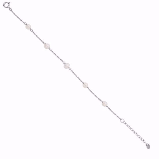 Seville Zita armbånd rho. sølv med perler 16+3cm