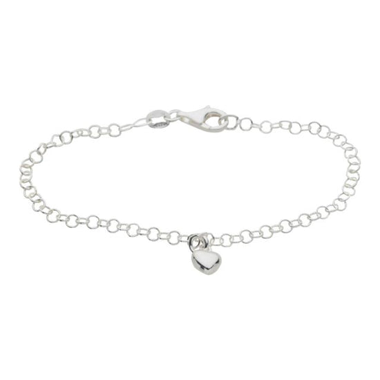 Armbånd m. 1 hjerte sølv rho. - NOA Kids Jewellery