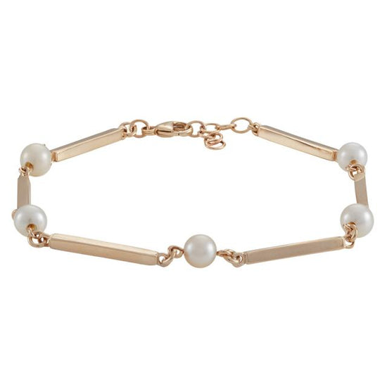 8kt Pind & perle armbånd ferskvandsperler 18+2cm SIERSBØL
