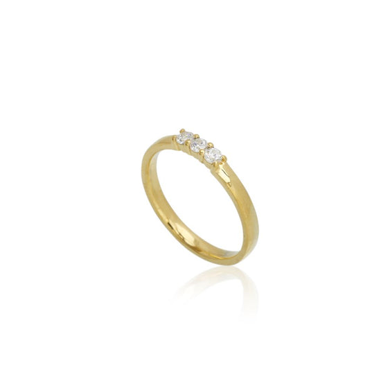 8K LG Aligned ring 3x0,05ct DEF/VS rødguld