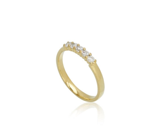 8K LG Aligned ring 5x0,05ct DEF/VS rødguld