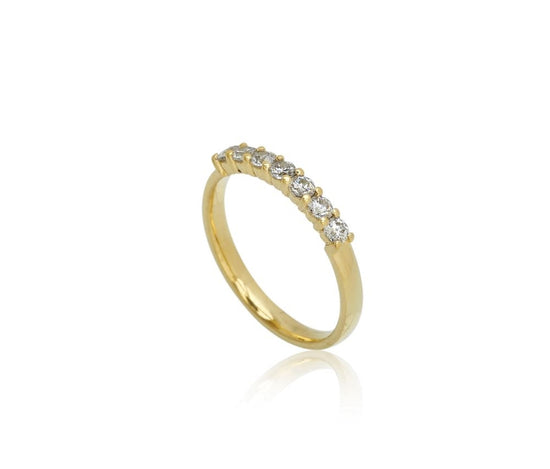 8K LG Aligned ring 7x0,05ct DEF/VS rødguld
