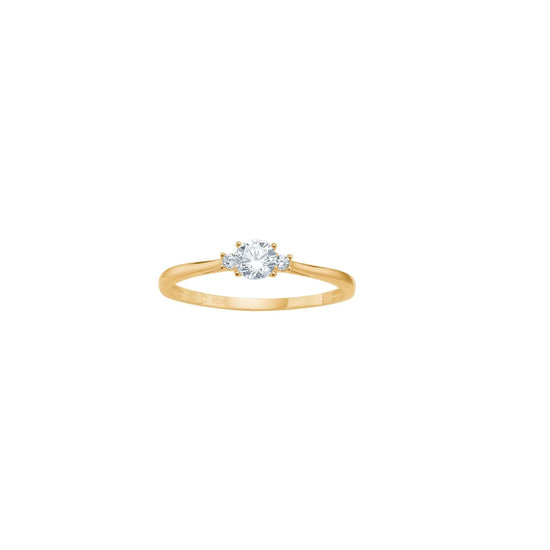 8kt. guldring m. 4mm cz Siersbøl