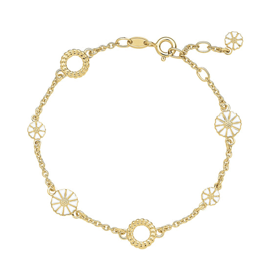 Marguerit armbånd forgyldt 5+7,5mm Lund