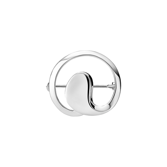 Sølv Broche rund 25mm Lund Copenhagen