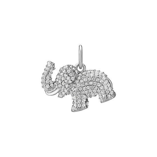 Sølv Vedhæng elefant med zirkonia 18x9,7mm Lund Copenhagen
