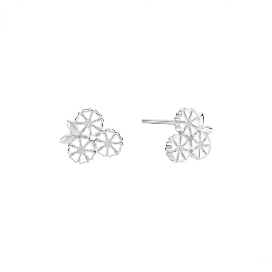 Marguerit ørestikker sølv 3x5mm blad Lund
