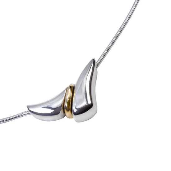 Collier slangekæde m. vedhæng m. 14 kt guld Randers Sølv