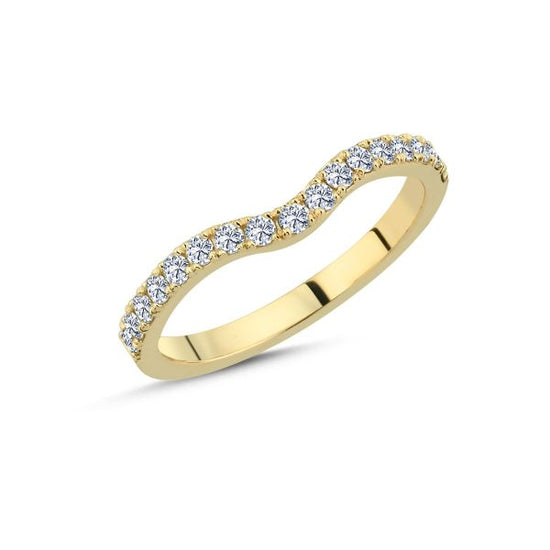 14kt. Combine guld ring 17 x 0,02ct. W-vs