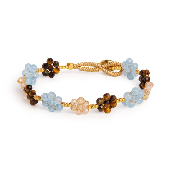 AC - Armbånd Lulu Wannie Mix Brown-Blue (06) - Ibu Jewels