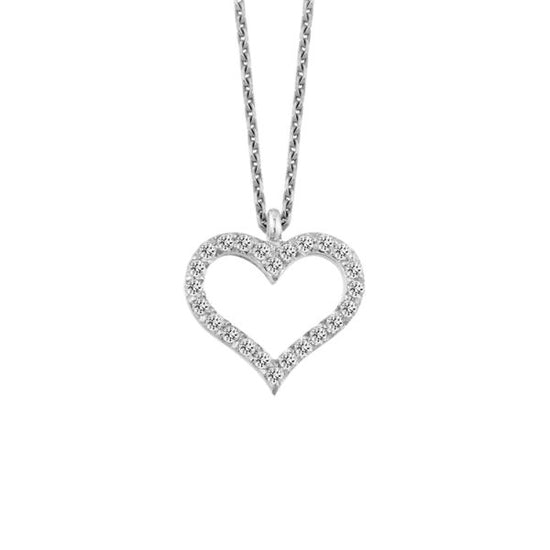 14kt. Hjertevedhæng 0,08ct. W-si inkl. 14k kæde