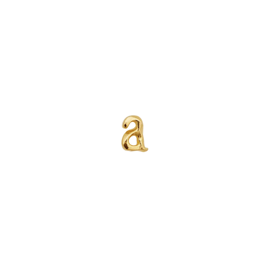 Alphabet single ørering forgyldt Maanesten