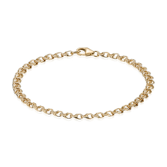 8K Bismark 3,50mm guld armbånd m. karabin