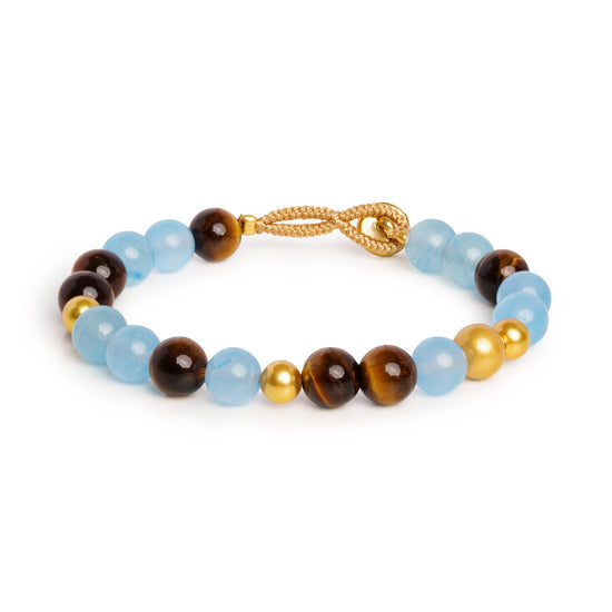 BOB - Armbånd Big Bo Mixed Q-BROWN BLUE - Ibu Jewels