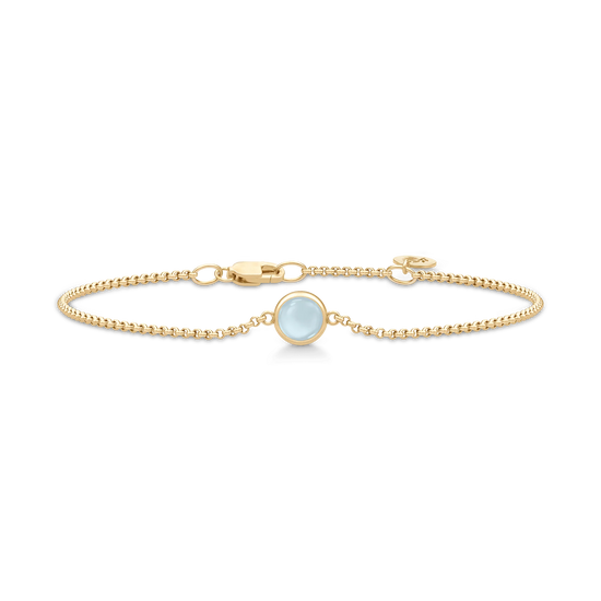 Prime armbånd Milky Aqua forgyldt - Julie Sandlau