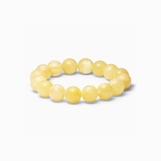 Chunky Gul Jade Stretch Armbånd - Soï