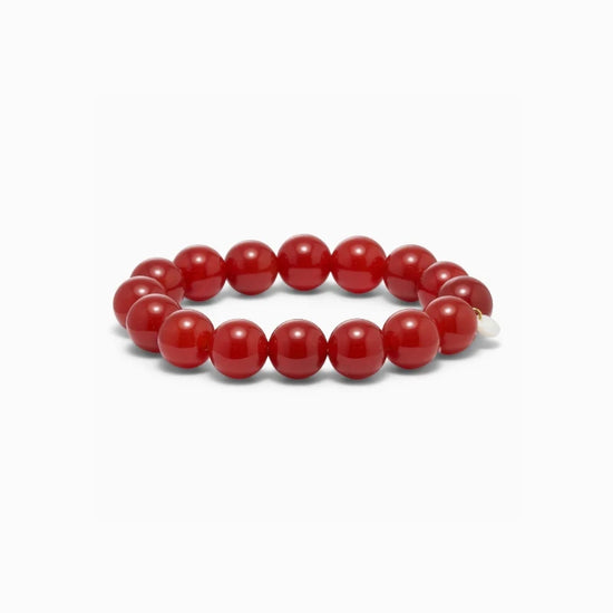 Chunky Rød Jade Stretch Armbånd - Soï