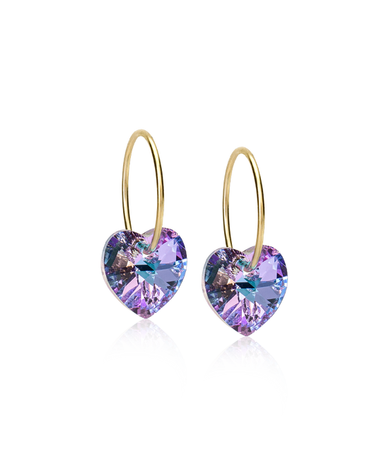 GT Ear Ring 14 mm, Heart 10 mm, Lilac