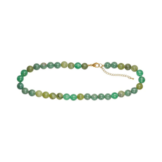 Grøn agat, jade 10mm halskæde - carabinlås 40+5cm HEINZENDORFF
