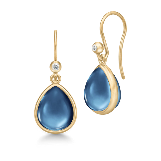Paloma earrings - Gold/Sapphire Blue - Julie Sandlau