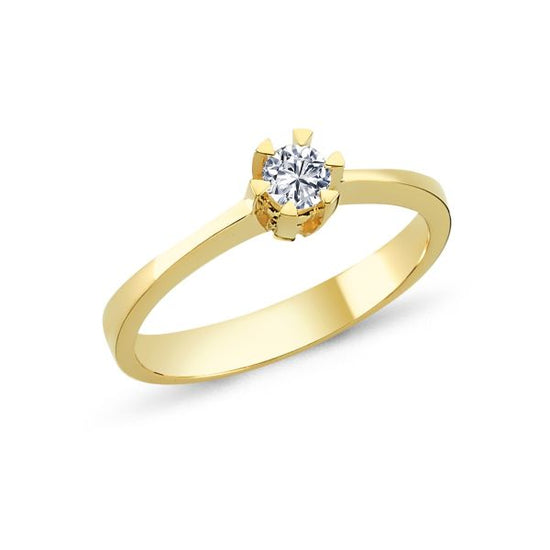 14Kt. Star 0,05ct. W-SI ring Rødguld Nuran
