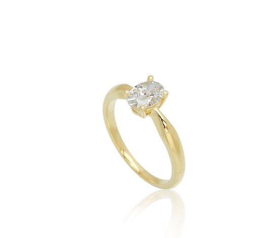 14kt. LG 0,75ct DEF/VS OvalCut ring Rødguld