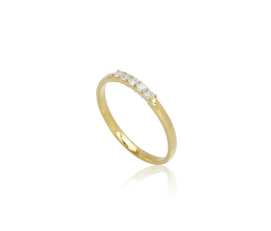 8K LG Aligned ring 5x0,03ct DEF/VS rødguld