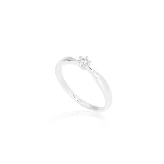 8K LG Present ring 0,05ct DEF/VS Hvidguld