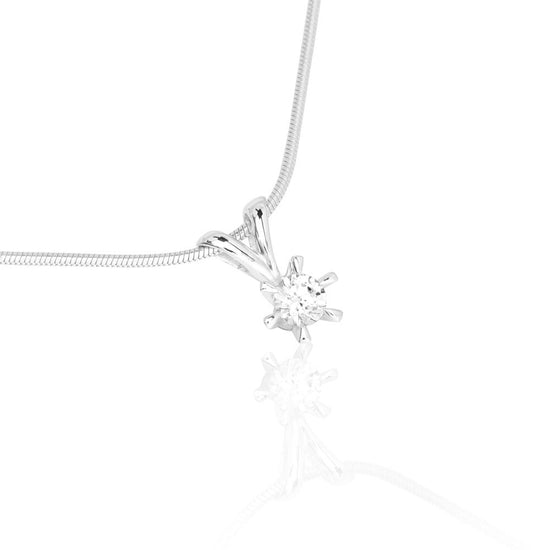 14K LG Present Vedhæng 0,35ct  DEF/VS Hvidguld