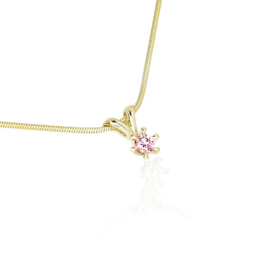 8K LG Present vedhæng pink 0,15ct DEF/VS  rødguld
