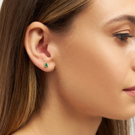 The Green Tree earring 1 pcs Gold Plated LULU Copenhagen